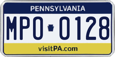 PA license plate MPO0128