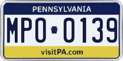 PA license plate MPO0139