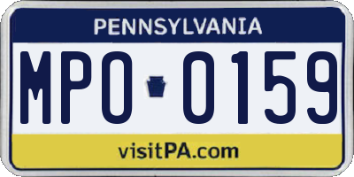 PA license plate MPO0159