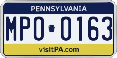 PA license plate MPO0163
