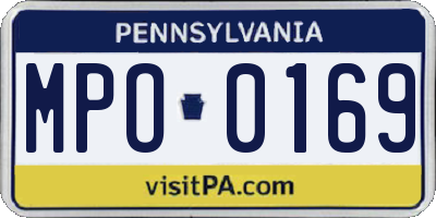 PA license plate MPO0169