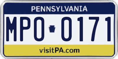 PA license plate MPO0171