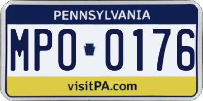 PA license plate MPO0176