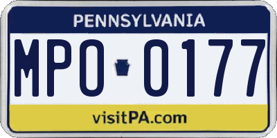 PA license plate MPO0177
