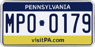 PA license plate MPO0179