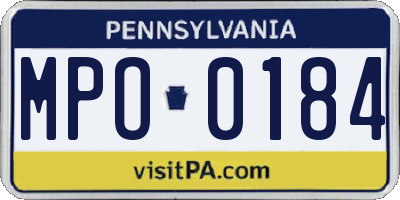 PA license plate MPO0184