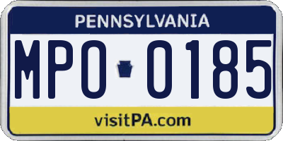 PA license plate MPO0185