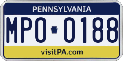 PA license plate MPO0188