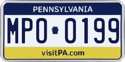 PA license plate MPO0199