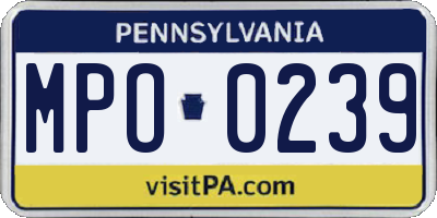 PA license plate MPO0239