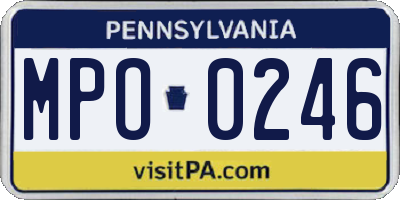 PA license plate MPO0246