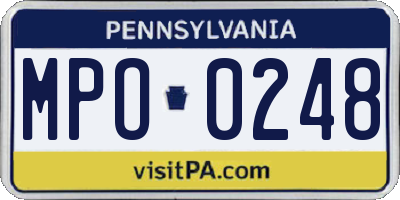 PA license plate MPO0248