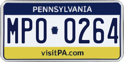 PA license plate MPO0264