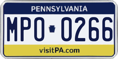 PA license plate MPO0266