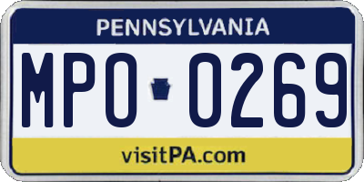 PA license plate MPO0269