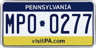 PA license plate MPO0277