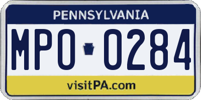 PA license plate MPO0284