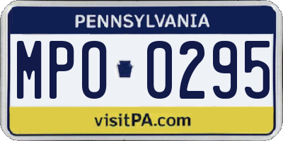 PA license plate MPO0295