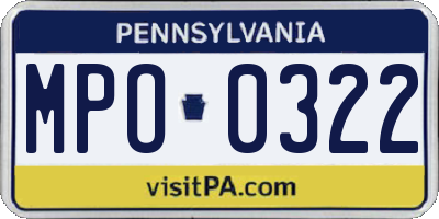PA license plate MPO0322