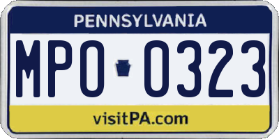 PA license plate MPO0323