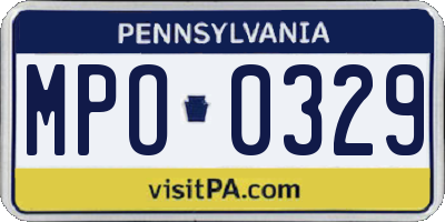 PA license plate MPO0329