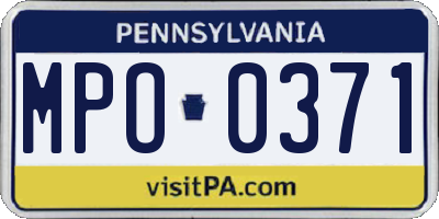 PA license plate MPO0371