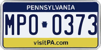 PA license plate MPO0373