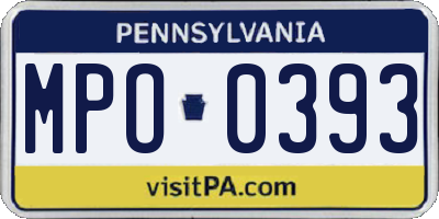 PA license plate MPO0393