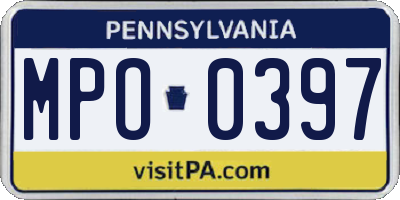 PA license plate MPO0397