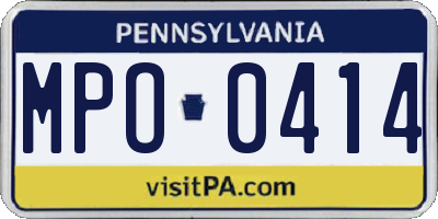 PA license plate MPO0414