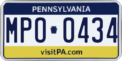 PA license plate MPO0434