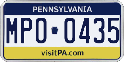 PA license plate MPO0435