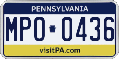 PA license plate MPO0436