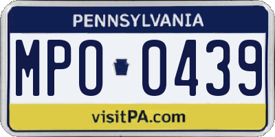 PA license plate MPO0439