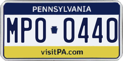 PA license plate MPO0440