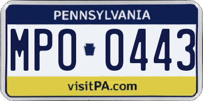 PA license plate MPO0443