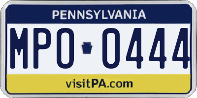 PA license plate MPO0444