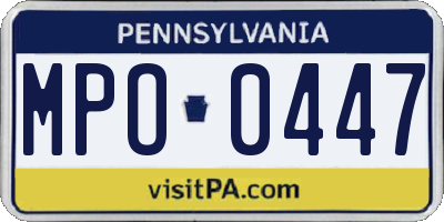 PA license plate MPO0447