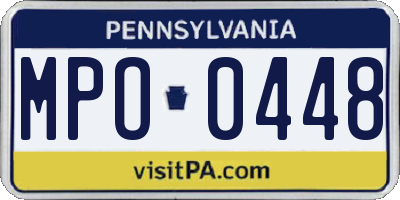 PA license plate MPO0448