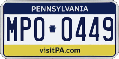 PA license plate MPO0449