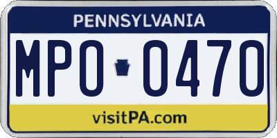 PA license plate MPO0470