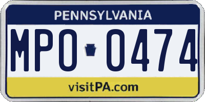 PA license plate MPO0474