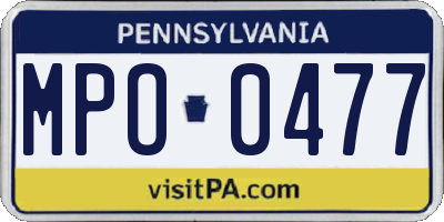 PA license plate MPO0477