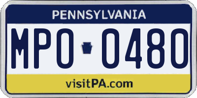 PA license plate MPO0480