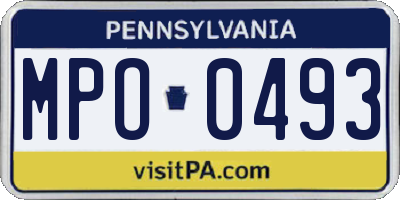 PA license plate MPO0493