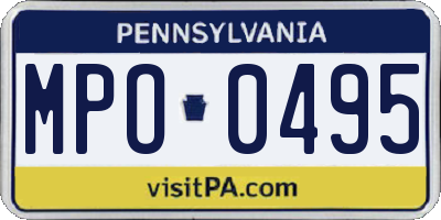PA license plate MPO0495