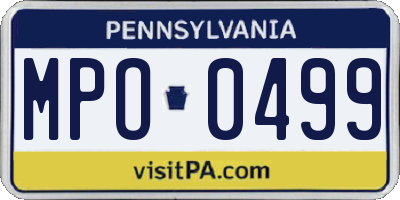 PA license plate MPO0499
