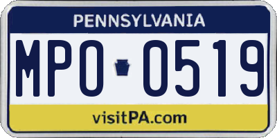 PA license plate MPO0519