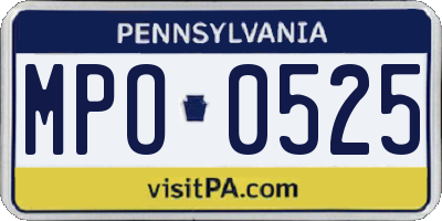 PA license plate MPO0525
