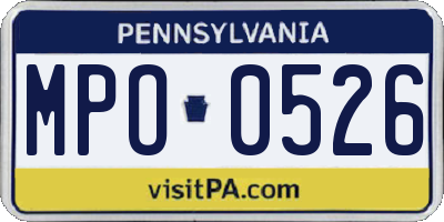 PA license plate MPO0526